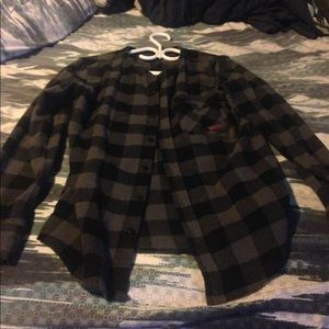 Grey and black flannel